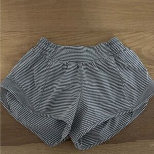 Discontinued lululemon athletica Women's Gray Striped Athletic Shorts